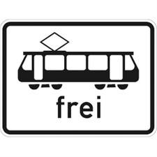 Verkehrsschild VZ1024-16, Stra&szlig;enbahnen frei, Alu, RA1, 600x450 mm