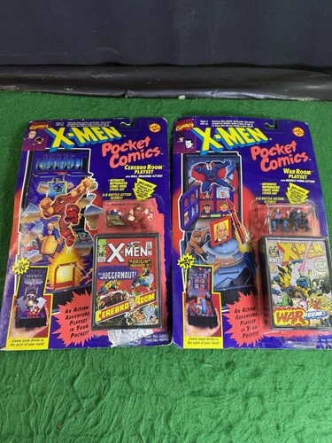 Vintage Marvel X-Men Pocket Comics Playsets Cerebro Room & War Room Toy Biz 1994