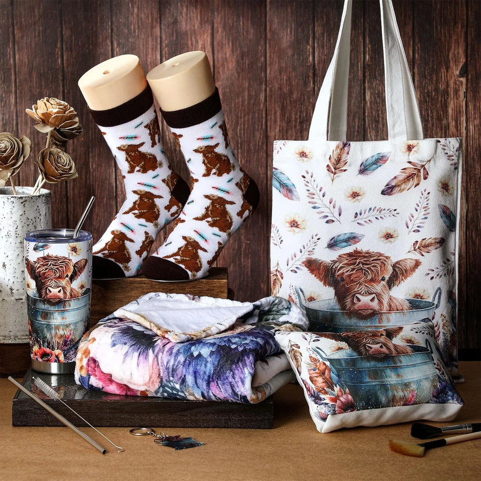 Подарки для женщин Western Highland корова 20 унций из нержавеющей стали 6 шт. - Изображение 2 из 4