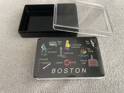 Carte da gioco Boston MA con oggetti Boston in foto mazzo NON APERTO in custodia plastica - Foto 2 di 8