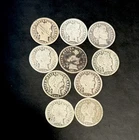 Barber Dimes 90% Silver Mixed Dates Lot of 10 All Legible Dates/ Mintmark Coins