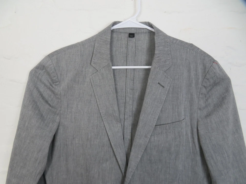 J Crew Ludlow Somelo Blazer Mens 40R Sport Coat Gray Stretch Casual Lightweight - Image 2 of 4