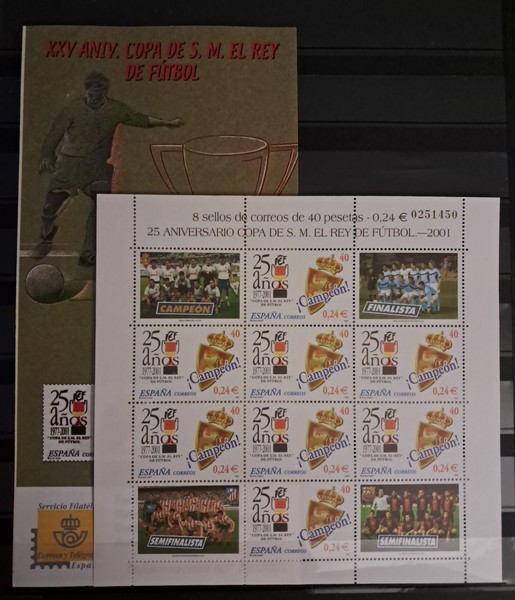 SELLOS ESPAÑA STAMPS 2001+FOLLETO INFO 25 ANIVERSARIO COPA DEL REY MP75 MNH 