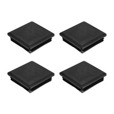 4Pcs Square Plastic Plugs 80x80mm PE Pipe Tubing End Caps for Tube Black