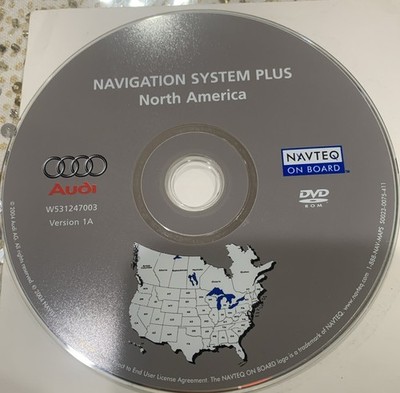 2005 2006 Audi A3 A4 S4 RS4 Quattro Avant Navigation U.S Canada Map Ver 1A OEM