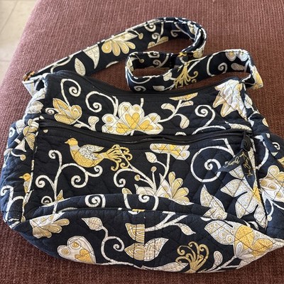 Vera Bradley Quilted Yellow Bird  ''On the Go''  Cross Body Shoulder Bag 