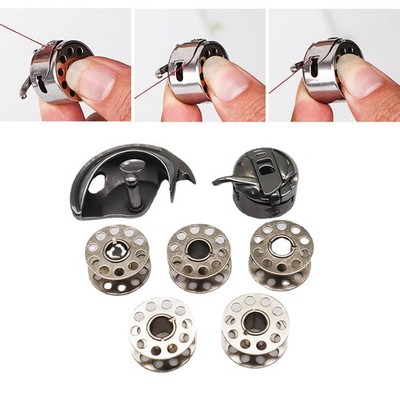 7pcs Nähmaschine Shuttle Spulenkapsel mit Spulen für alte