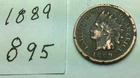 1889 Indian Head Penny; V - Good condition ; #895