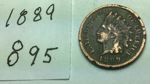 1889 Indian Head Penny; V - Good condition ; #895