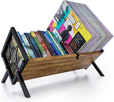 Vinyl Record Holder Fire-Burnt Retro LP Storage Rack for 80 100 Albums S