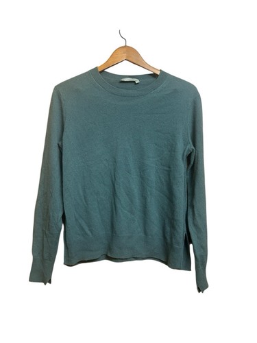 Vince Sweater Crewneck Step Hem Cashmere in Mineral Blue - Picture 2 of 7