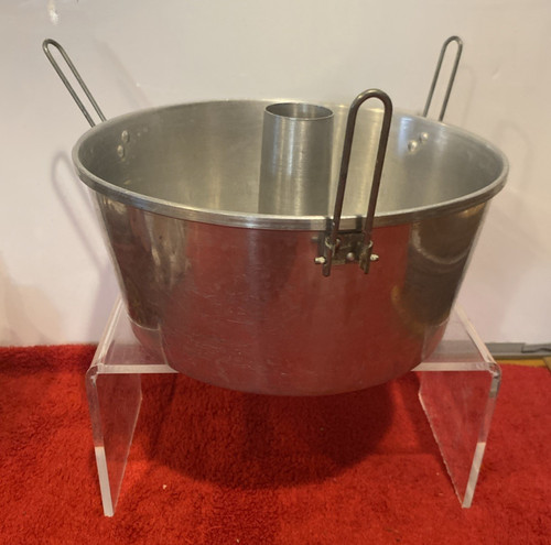Angel Food Cake Bake Pan with 3 Folding Legs Vintage Aluminum Two Piece