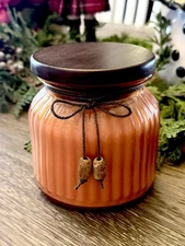 Pier 1 Imports Pier One Ginger Peach Double Wick Glass Jar Candle 17.9 oz NEW