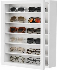 Sunglass Organizer Wall Mounted Glasses Holder Display Case 6 Tier 13 x 15.6