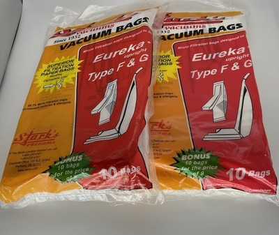 20 Eureka Vacuum Cleaner Bags Upright Style F & G  Stark's - Lot Of 2 Pkgs Of 10