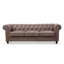 Canapé 3 Places "Chesterfield" 209cm Marron Vintage