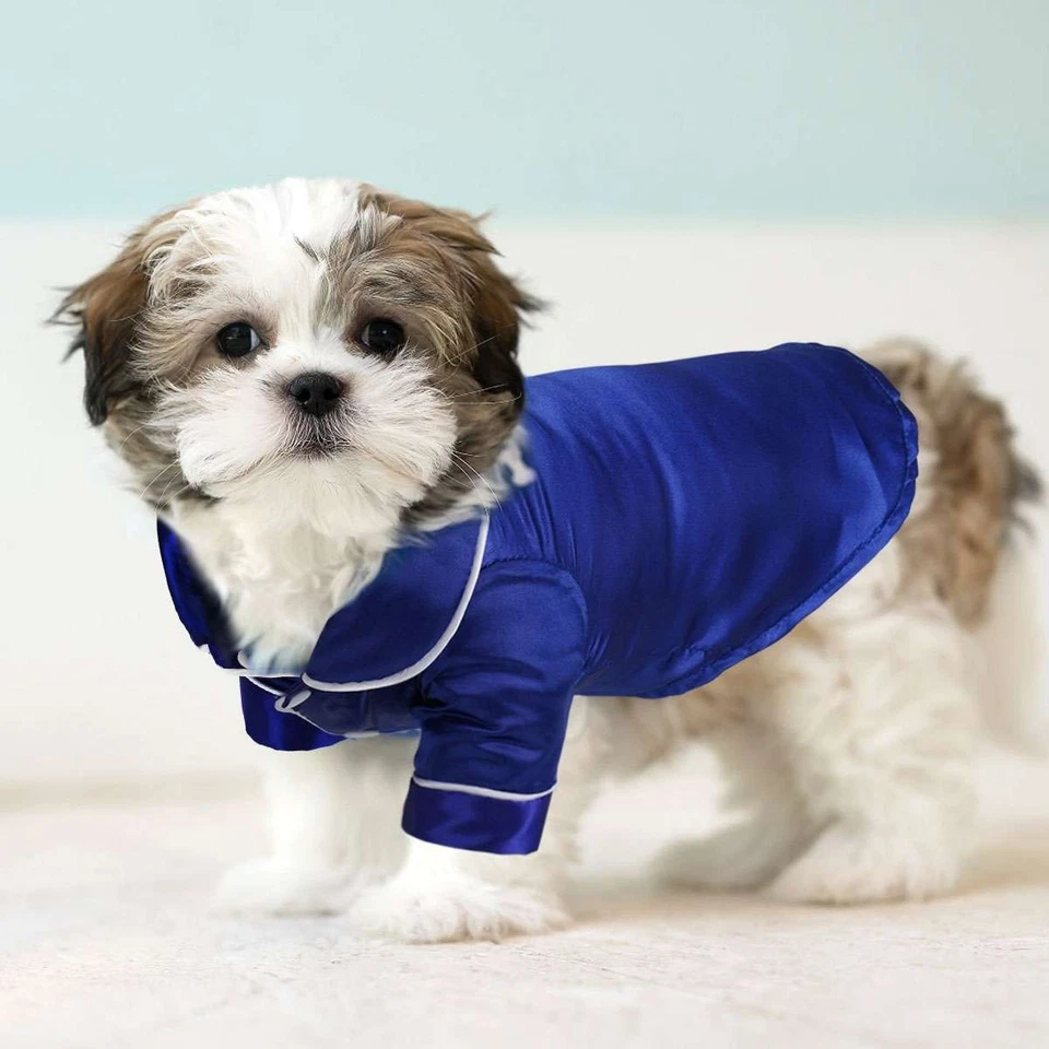 Dog Pajamas Sleepingwear Pet Clothes For Dogs Cat Puppy Jumpsuit Warm Tops US - Image 4 of 4