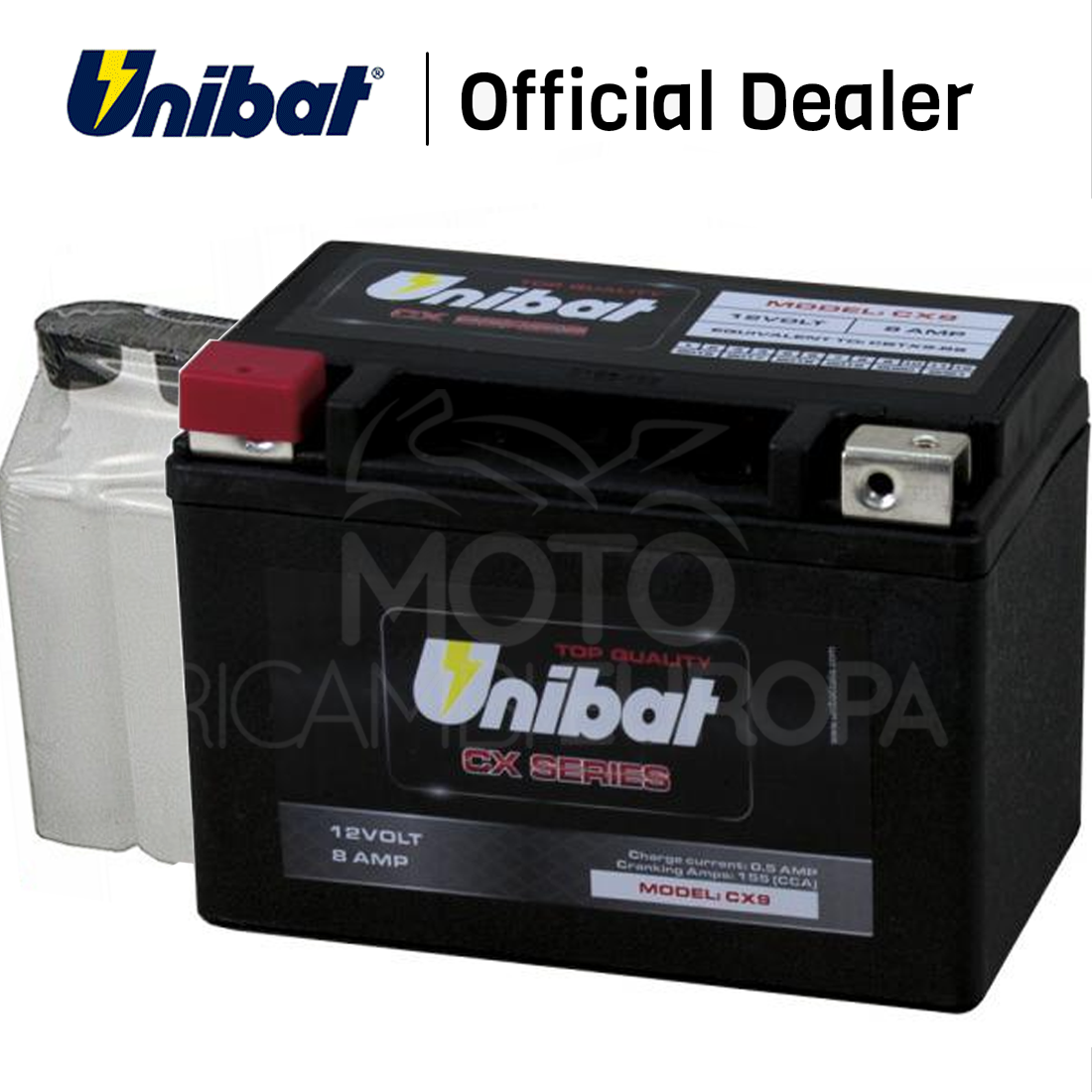 Batteria Moto YTX9-BS - Pronta All'Uso, 12V, 8Ah (UNIBAT READY) - Foto 9