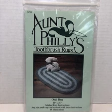 Oval Rug Crochet Pattern Aunt Philly's Toothbrush Rugs 18" x 36"