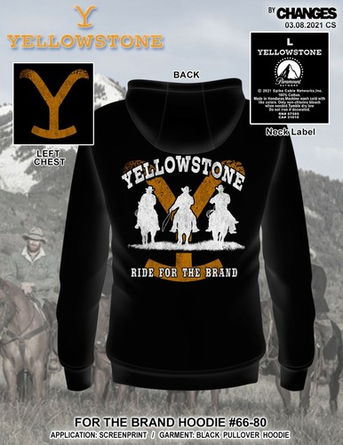 Yellowstone For The Ride Dutton Ranch Logo Horses Western Pullover Hoodie 66-80 - Imagen 2 de 3