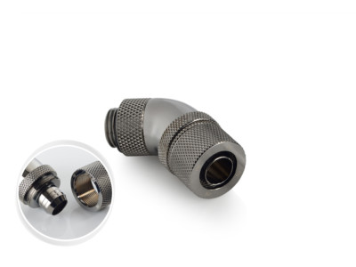 Bitspower G1/4'' Black Sparkle Dual Rotary 45-Degree Compression Fitting CC2