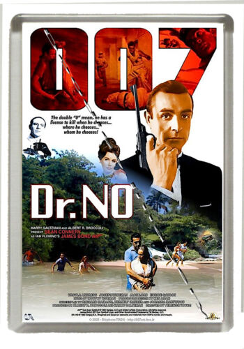 James Bond - Dr No - Film Poster Fridge Magnet - Jumbo  90mm x 60mm - Picture 1 of 3