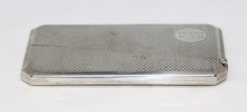 EXCELLENT EDWARDIAN STERLING SILVER ENGINE TURNED CALLING CARD CASE 1912 - Picture 7 of 24