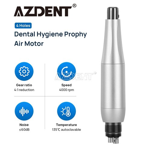 AZDENT Dental Hygiene Prophy Handpiece Air Motor 4 Holes With 4:1 Nose cone