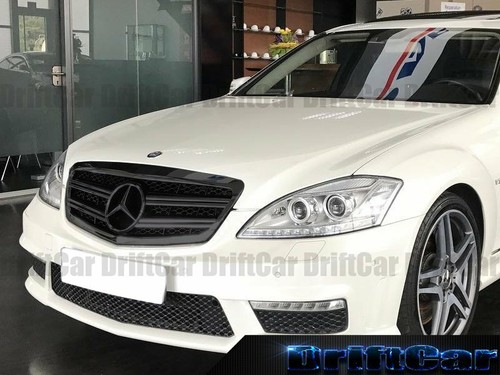 Fit with 10-13 W221 S-Class Sedan Front Fence Grille Shiny Black GBL Style Set - Picture 4 of 4