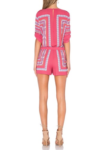 NEW BCBG MAX AZRIA GARNET COMBO SOREN TAPESTRY PRINT ROMPER YYU9D299/B739A SZ S - Picture 4 of 5