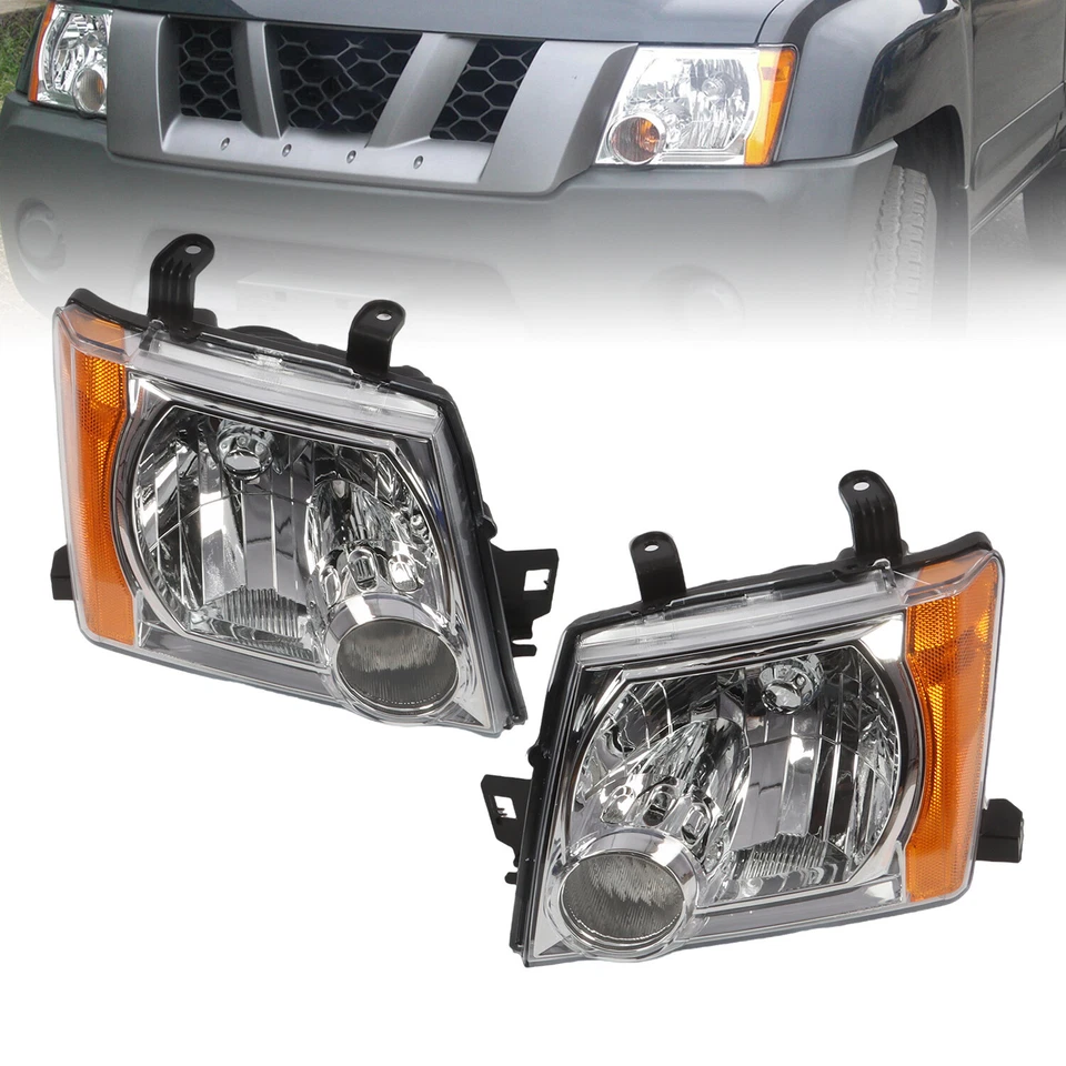 Faros cromados de repuesto izquierda+derecha para Nissan Xterra 2005-2015 Foto 2 de 4