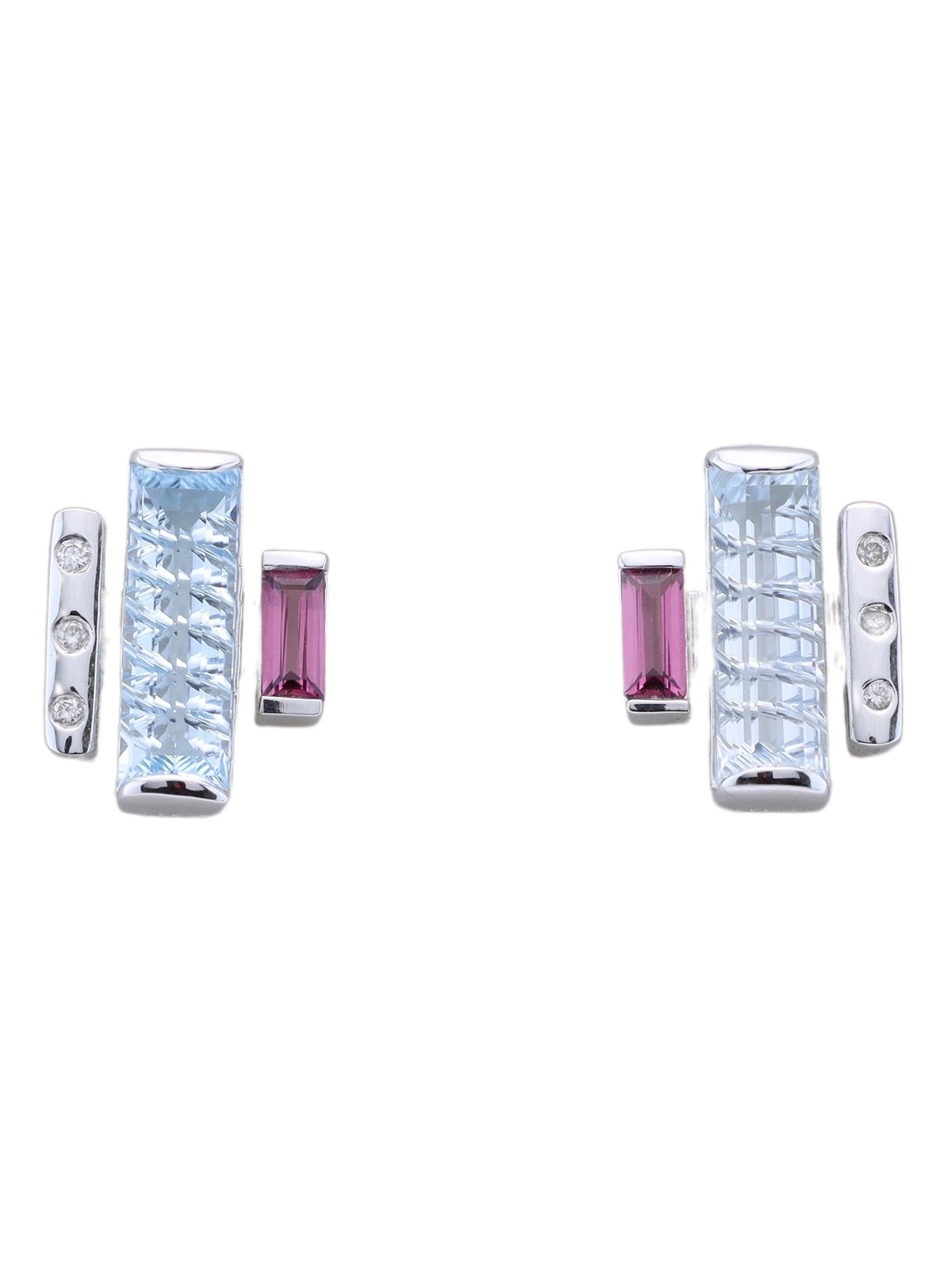 MIAMAR 0943756 Damen Ohrstecker 14 карат (585) Вайсгольд блау