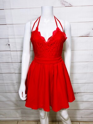 Tobi Womens Dress Size S Red Lace Lined w/Straps Open Back Sleeveless Back Zip | eBay Tobi Womens Dress Size S Red Lace Lined w/Straps Open Back Sleeveless Back Zip | eBay