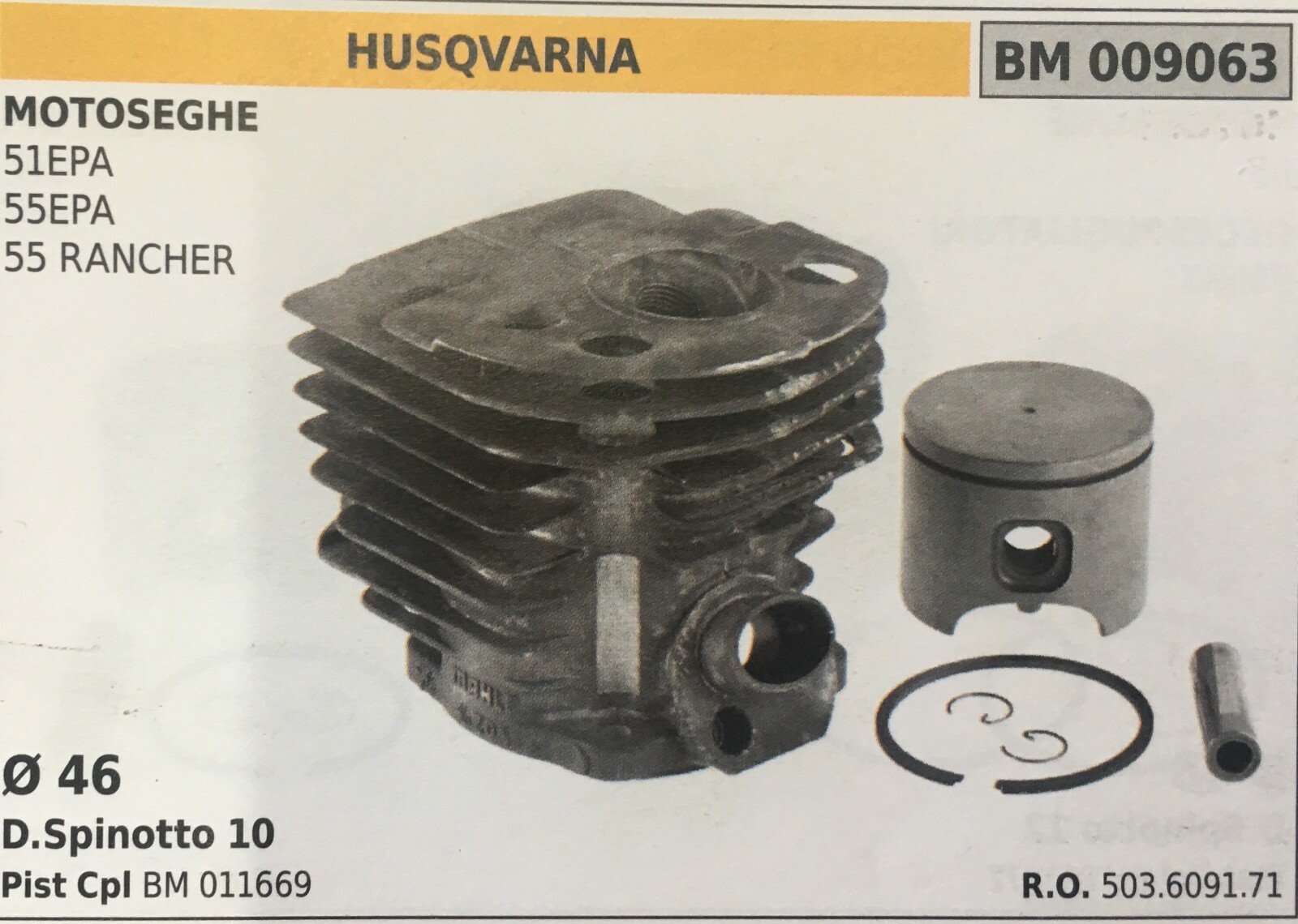 Cilindro Completo Brumar BM009063 Husqvarna 562XP - Qualità Garantita