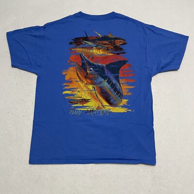 T-shirt De Pêche Guy Harvey - Blue Marlin - Homme Taille L - Neuf Avec étiquettes