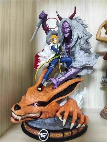 🥷 Figurine Naruto Shippuden Minato Namikaze Kyubi 28cm PVC Statue Collection - Foto 5 di 5