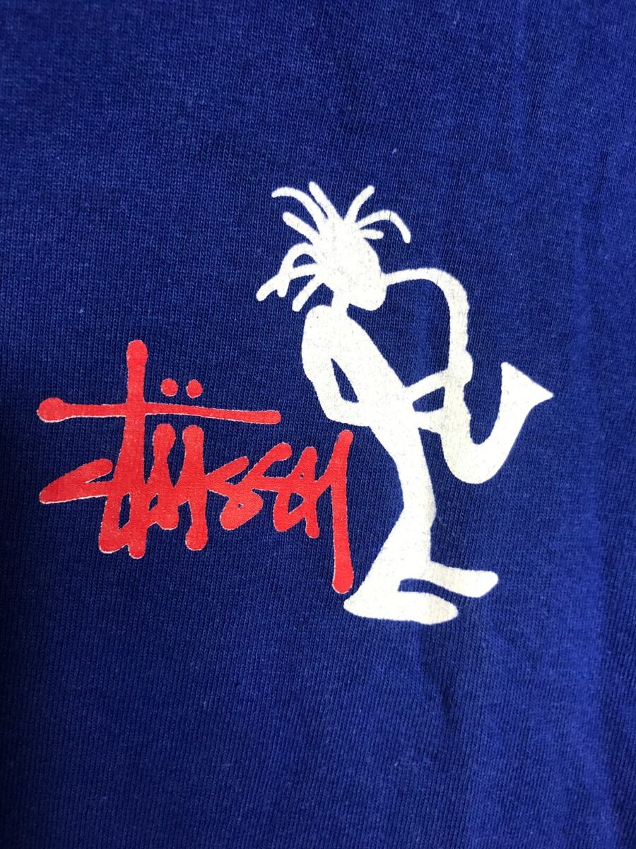 Rare Stussy Outdoor 90s Jazz Man Saxophone Vintage Black T Rare Stussy Outdoor 90s Jazz Man Saxophone Vintage Black T