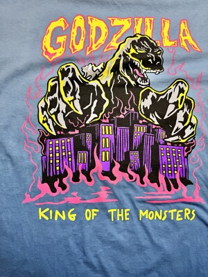 Godzilla King of the Monsters Graphic T-Shirt Blue Fade Tee Godzilla King of the Monsters Graphic T-Shirt Blue Fade Tee