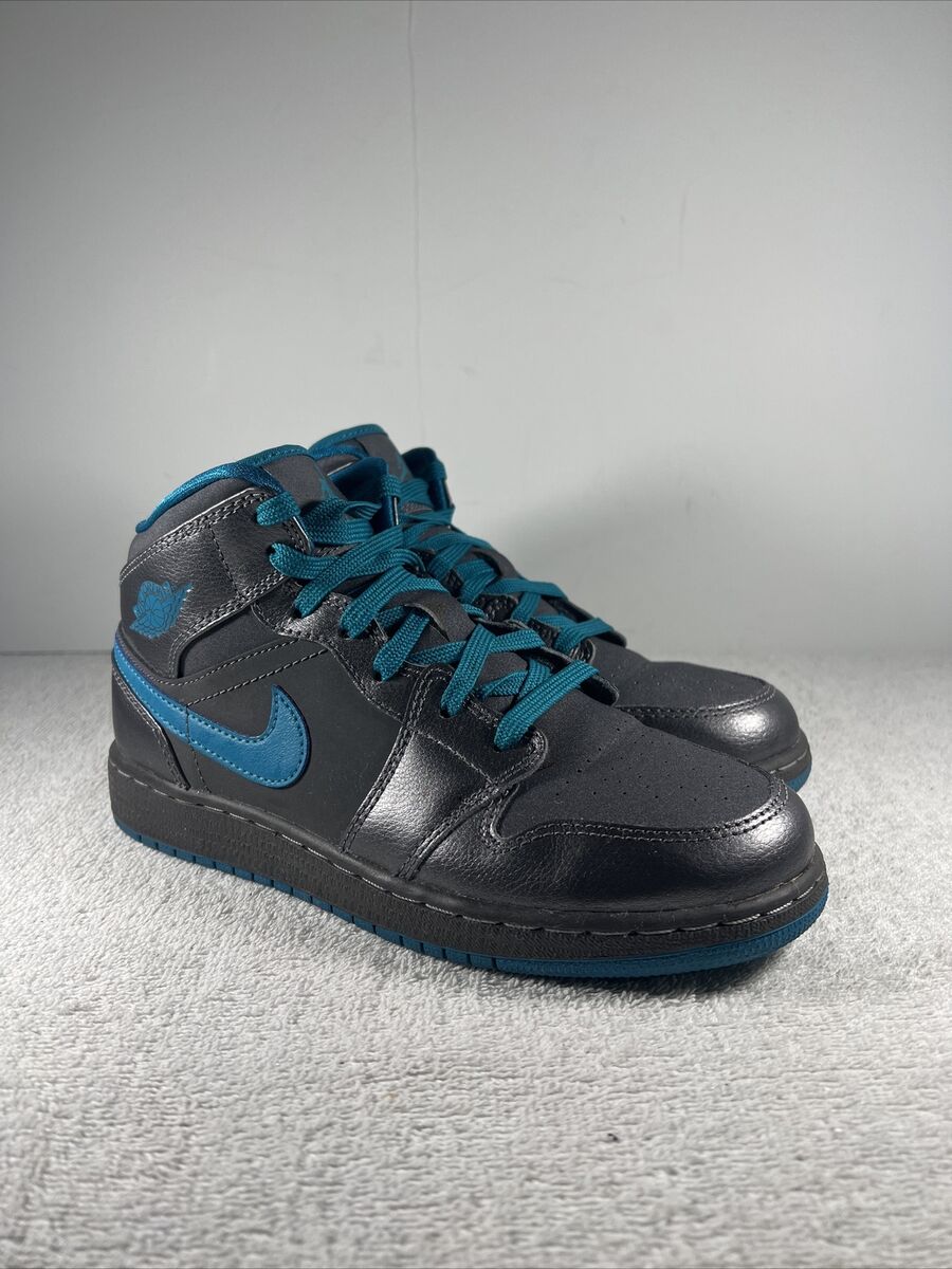 Nike Air Jordan 1 Mid GG Shoes Youth Size 4Y Dark Gray Teal Nike Air Jordan 1 Mid GG Shoes Youth Size 4Y Dark Gray Teal