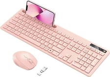 Wireless Keyboard and Mouse for Macbook Vivefox Pink Wireless Keyboard with P...