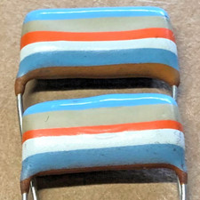 2 Condensateurs MULLARD Tropical Fish C280 NOS 68nF - 630V - 0.068uF - 68000pF @