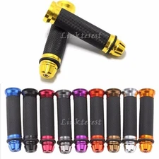 Blue Gold Motorcycle Hand Grips Rubber Gel Handle Bar For 2014-2017 Honda GROM
