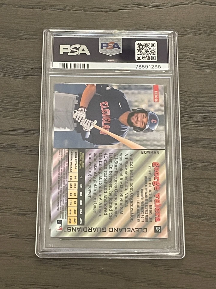 2022 Bowman Heritage Blue Refractor George Valera /99 #96 PSA 10 Guardians - Image 2 of 2