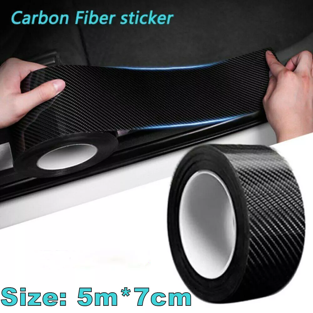 Carbon Fiber Vinyl Car Door Sill Scuff Cover Plate Protector Sticker