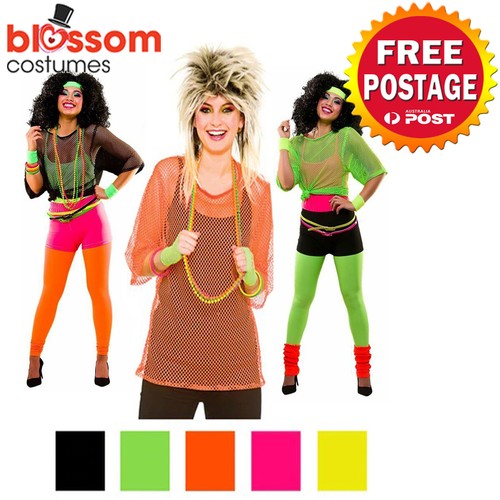 80s Mesh Vest 80s Neon Mesh Punk Vest - Ladies Fancy Dress Top For Rock, Rave & 80s Theme Parties Fishnet Shirt Women 80s - Foto 7