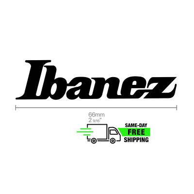 2er-Pack Ibanez Kopfplatte Wasserschiebe Aufkleber Solid Black für Gitarren NEU