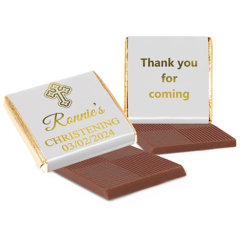 Personalised Chocolate Christening Baptism Favours Neapolitan Silver Gold Foils - Picture 11 of 20