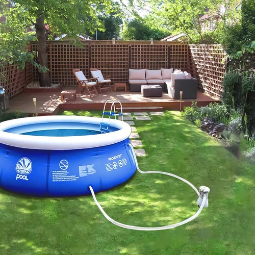 Juego rápido de 8 pies piscina de remo inflable piscina familiar diversión fiesta al aire libre - Imagen 2 de 7