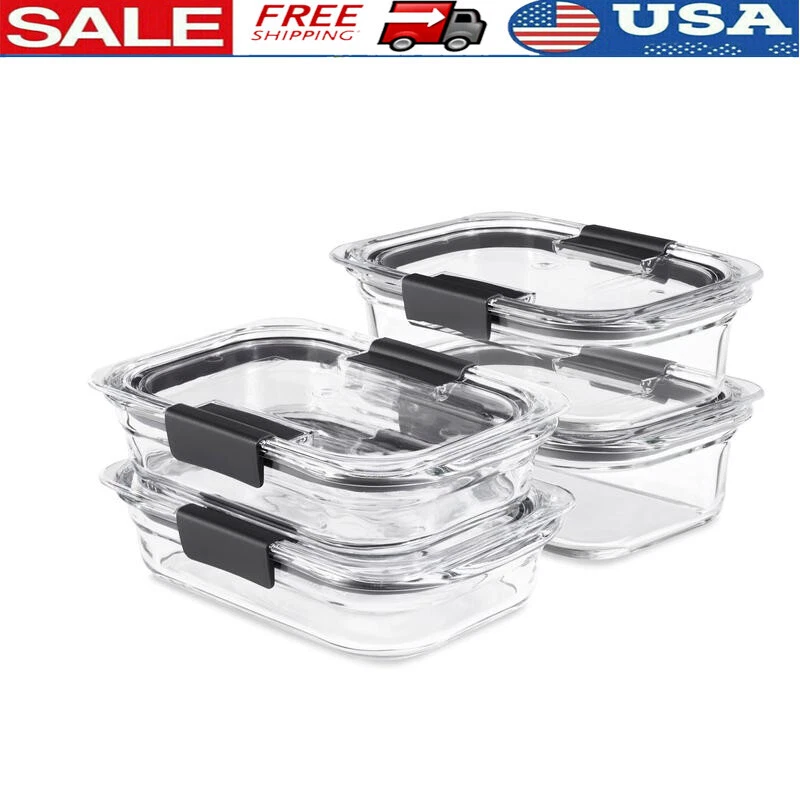 Airtight Leakproof Glass Food Storage Containers W/ Latching Lids Set of 4 New
