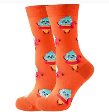 Ice cream Cartoon Socks, Fun Novelty Unisex 360 Degree Artwork Character Des